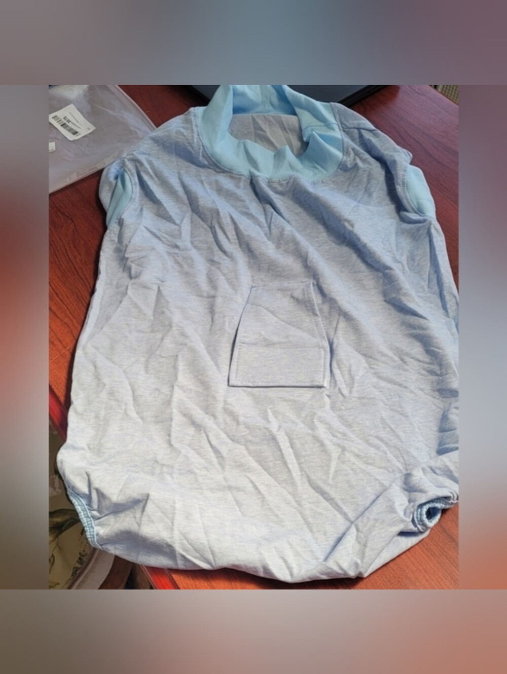 New! After surgery recovery belly guard dog onesie Blue XXL